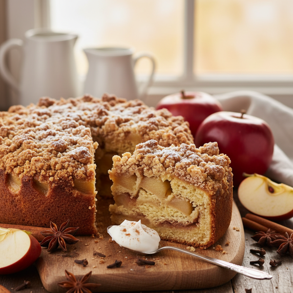 Deliciously Spiced Apple Crumb Cake recipe