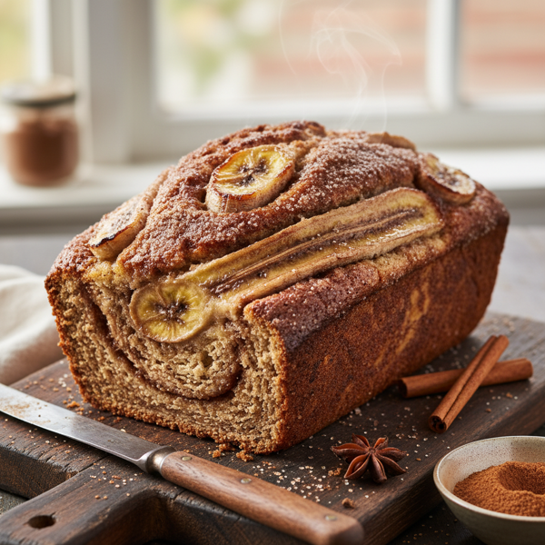 Deliciously Spiced Cinnamon Sugar Banana Bread recipe