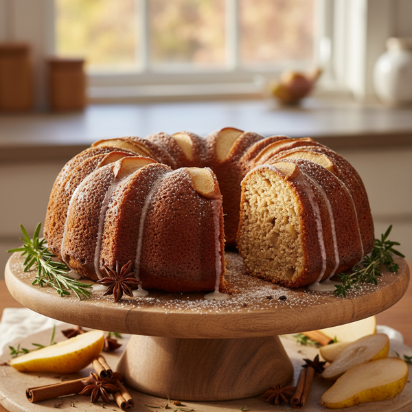 Deliciously Spiced Fresh Pear Bundt Cake recipe