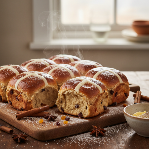 Deliciously Spiced Hot Cross Buns recipe
