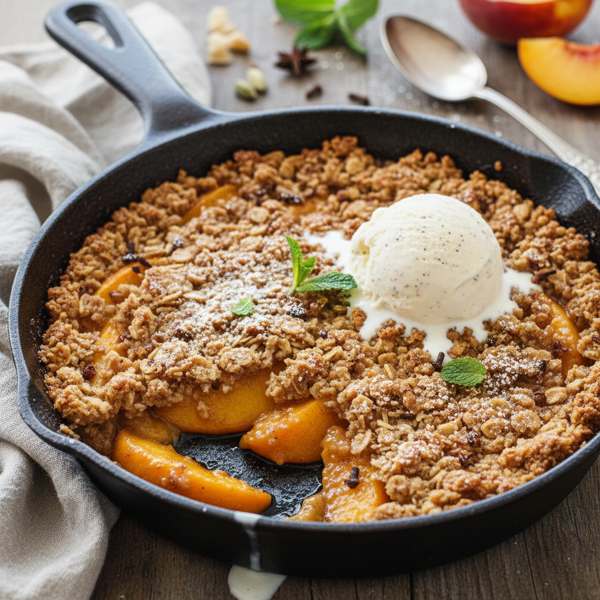 Deliciously Spiced Peach Crisp recipe