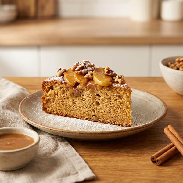 Deliciously Spiced Vegan Apple Walnut Cake recipe