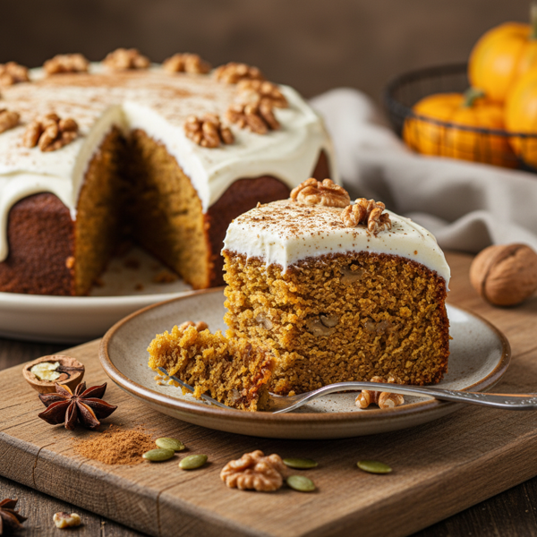 Deliciously Spiced Vegan Pumpkin Walnut Cake recipe