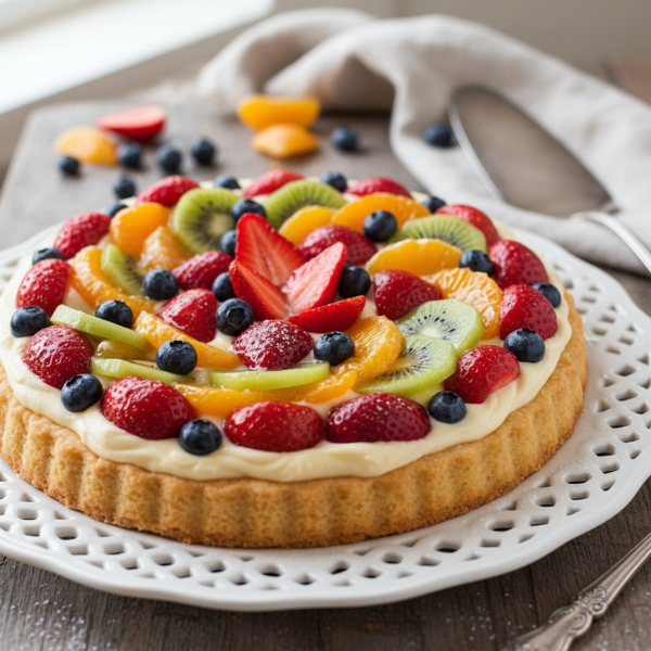 Deliciously Sweet German Fruit Flan recipe
