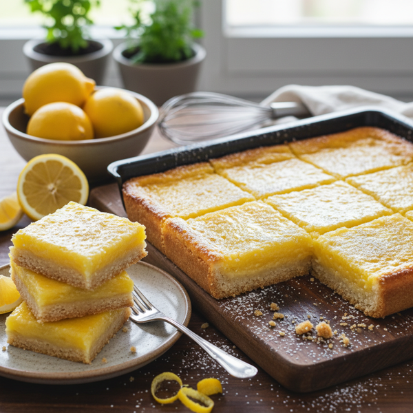 Deliciously Tangy Lemon Bars with Buttery Shortbread Crust recipe