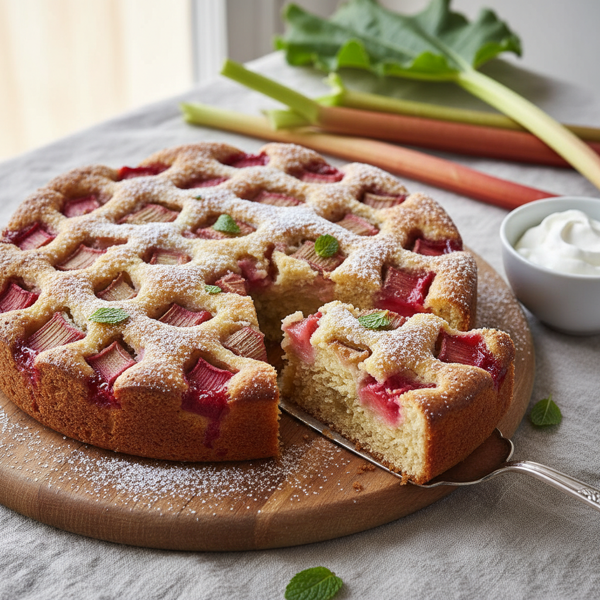 Deliciously Tart Rhubarb Cake recipe