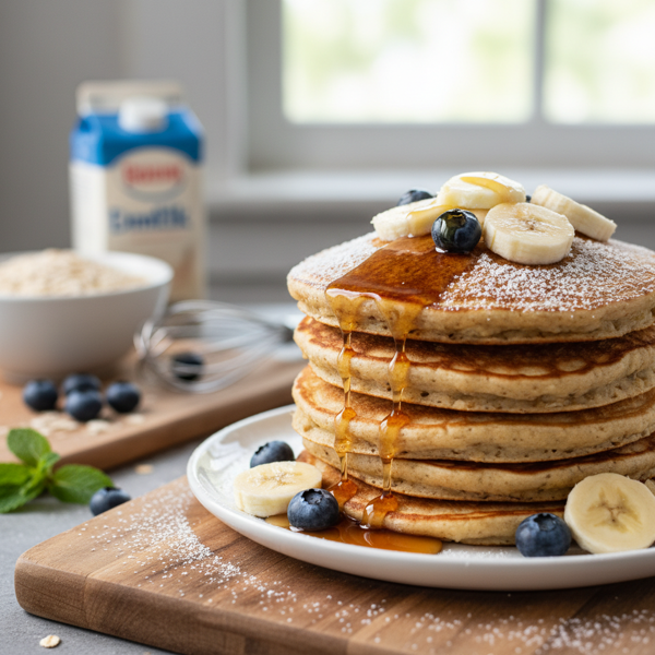 Deliciously Wholesome Oatmeal Buttermilk Pancakes recipe
