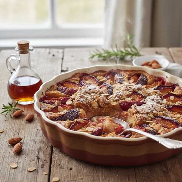 Delightful Amaretto-Infused Plum Bake recipe
