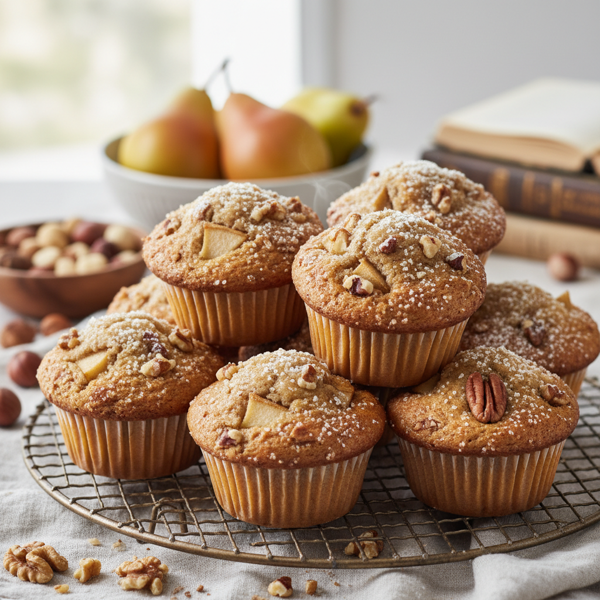 Delightful Bartlett Pear and Nut Muffins recipe