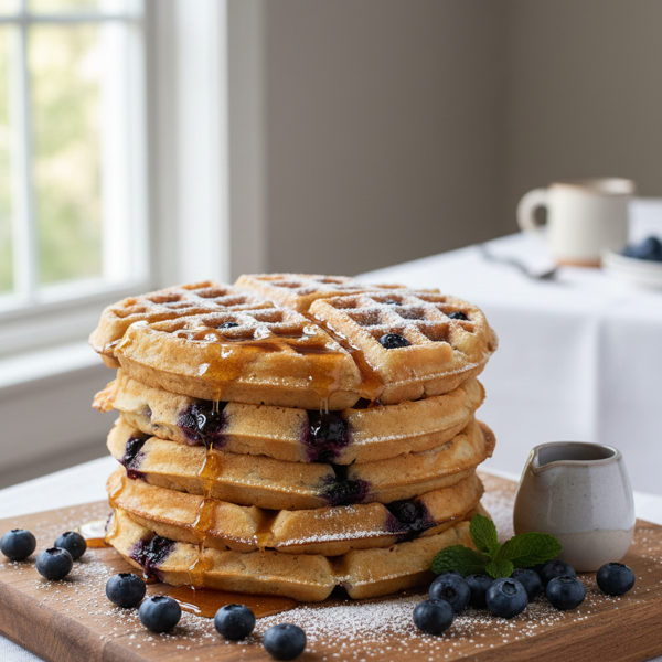 Delightful Blueberry Waffles recipe