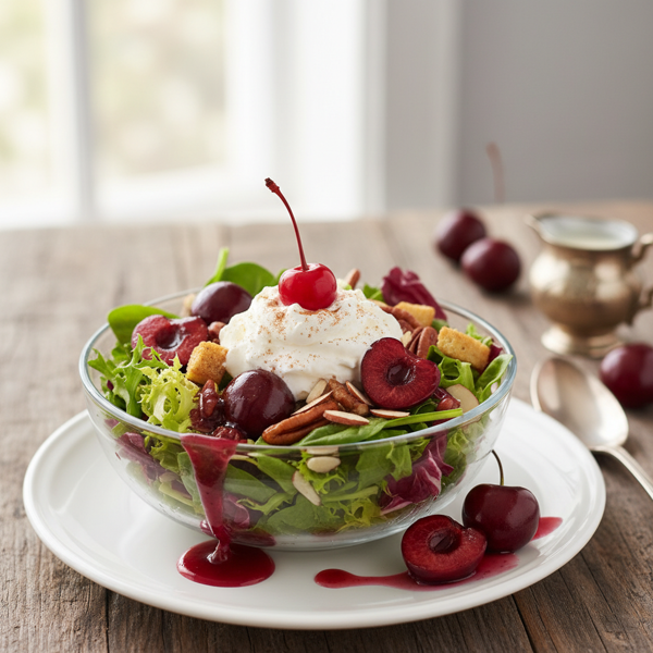 Delightful Cherries Jubilee Salad with Whipped Cream recipe