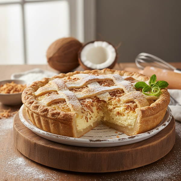 Delightful Coconut Custard Pie with Homemade Crust recipe