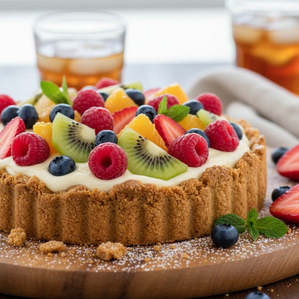 Delightful Fresh Fruit Tart with Gingersnap Crust recipe