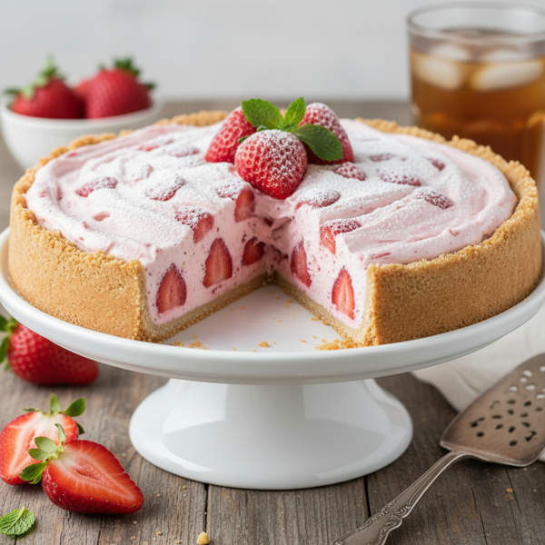 Delightful Frozen Strawberry Cream Cheese Pie recipe