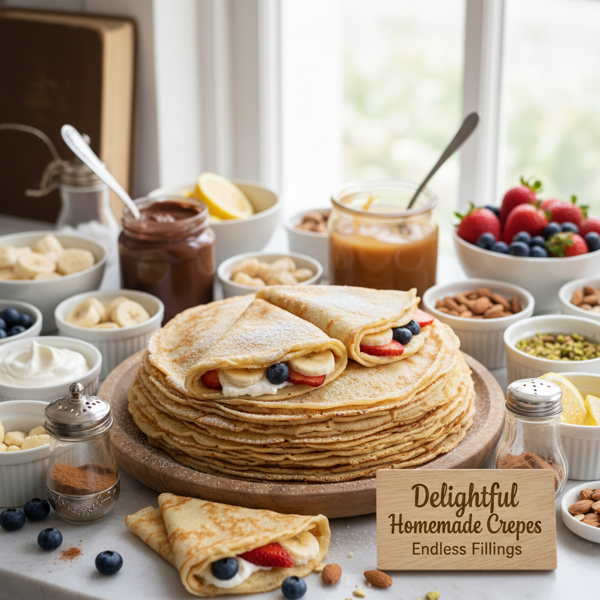 Delightful Homemade Crepes with Endless Fillings recipe