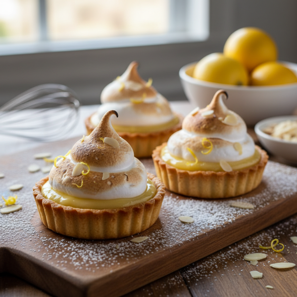 Delightful Lemon Almond Meringue Tarts recipe