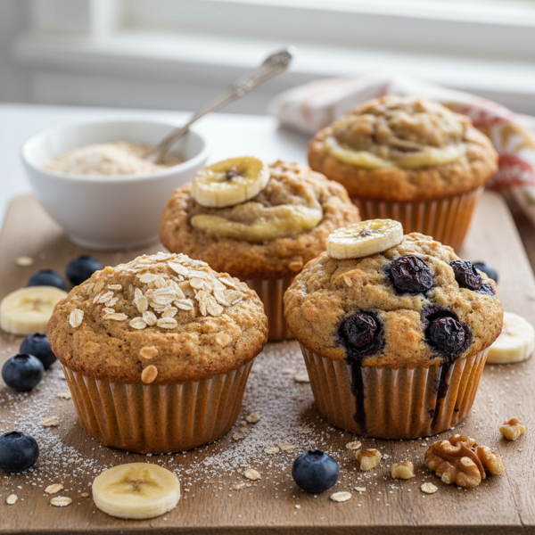 Delightful Oat Bran Muffins (Plain, Blueberry, or Banana) recipe