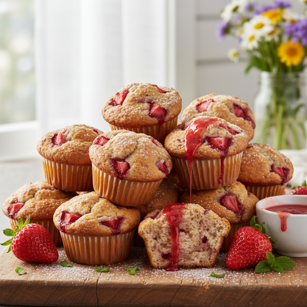 Delightful Strawberry Muffins recipe