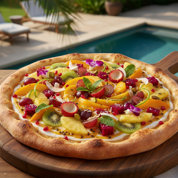 Delightful Tropical Fruit Fantasy Pizza recipe