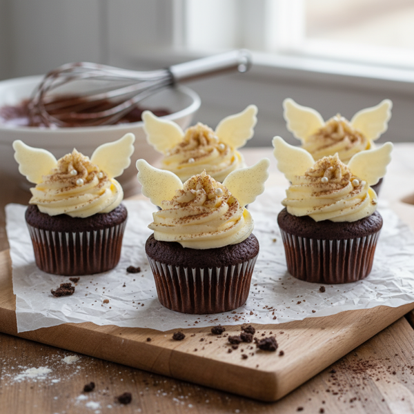 Delightful Winged Chocolate Cupcakes with Creamy Butter Icing recipe