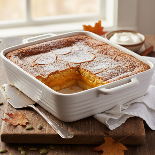 Delightfully Light Pumpkin Gooey Butter Cake recipe