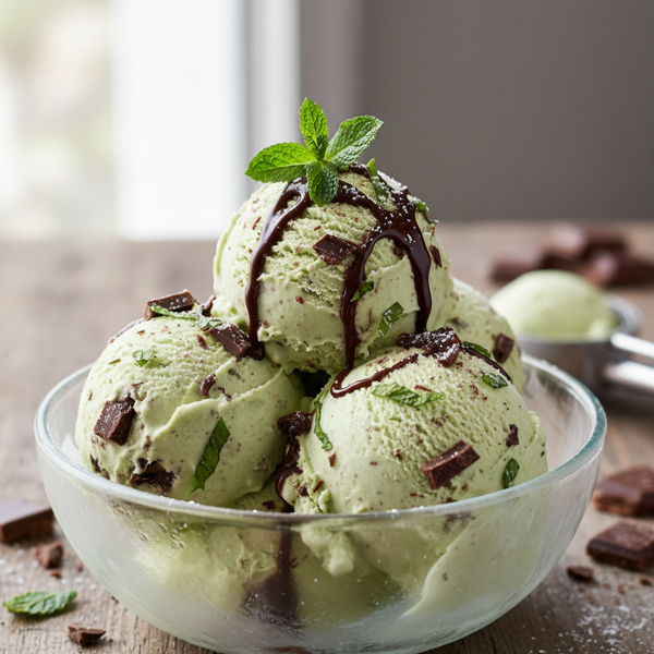 Delightfully Minty Chocolate Custard Ice Cream recipe
