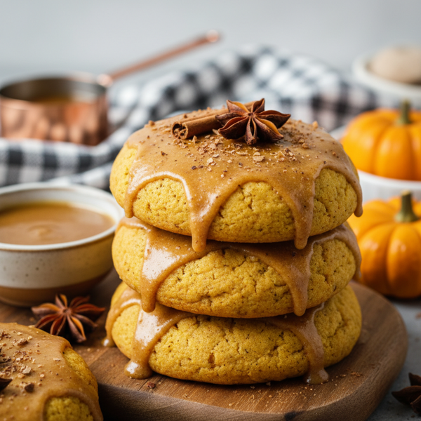 Delightfully Soft Pumpkin Sugar Cookies with Spiced Glaze recipe