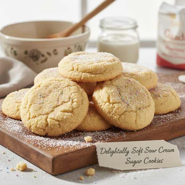 Delightfully Soft Sour Cream Sugar Cookies recipe