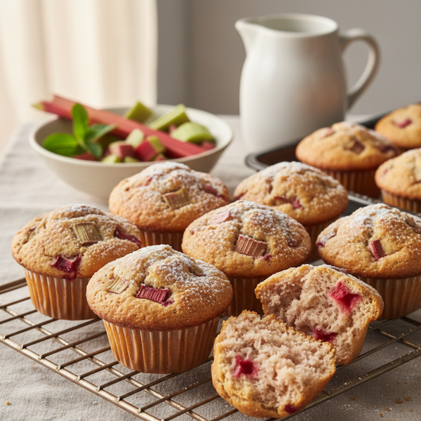 Delightfully Tart Rhubarb Muffins recipe