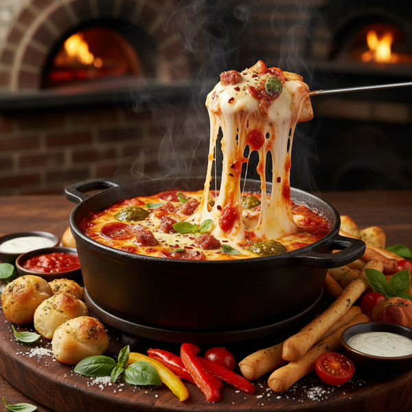 Deluxe Cheesy Pizza Fondue recipe