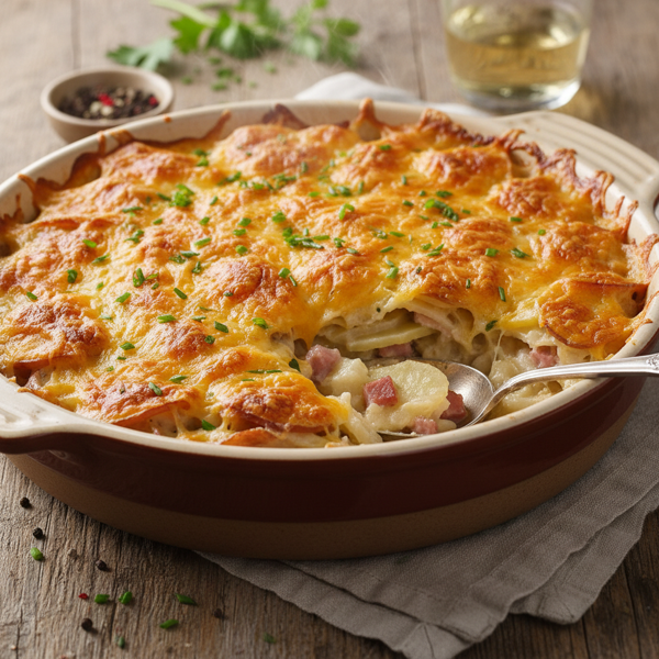 Deluxe Creamy Ham and Potato Casserole recipe