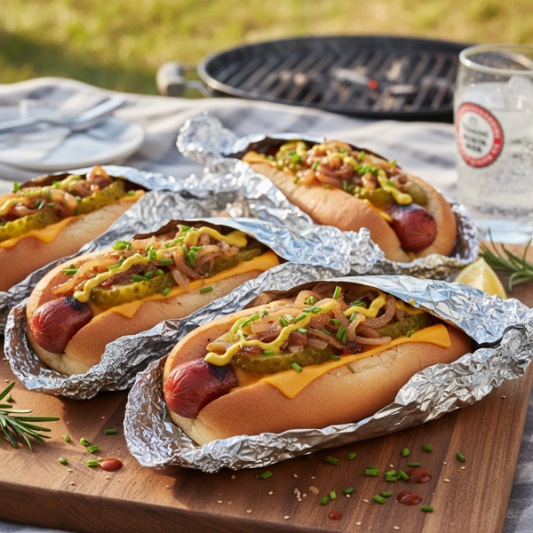 Deluxe Foil-Wrapped Hot Dogs recipe