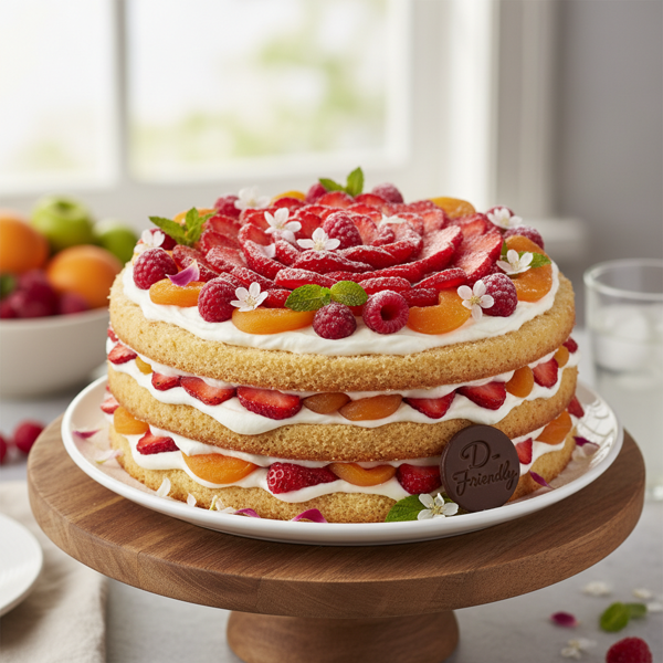 Diabetic-Friendly Layered Strawberry Apricot Cake recipe