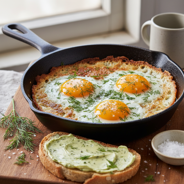 Dill-Infused Fried Eggs recipe