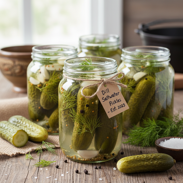 Dill-Infused Saltwater Pickles recipe