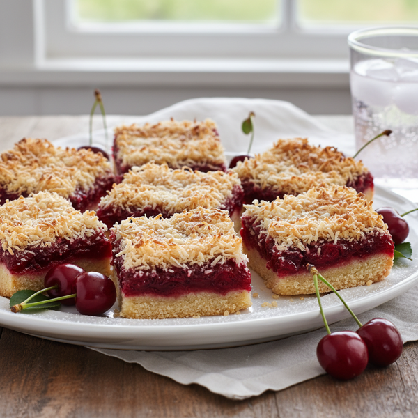 Divine Cherry Coconut Squares recipe