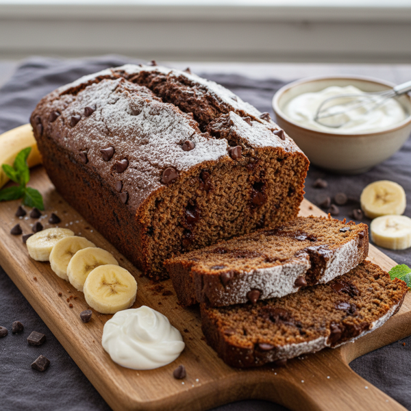 Double Chocolate Banana Bread with Sour Cream recipe