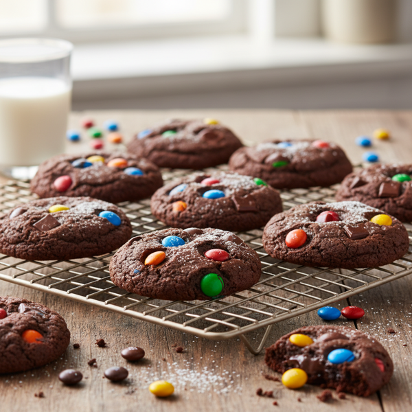 Double Chocolate M&M Delight Cookies recipe
