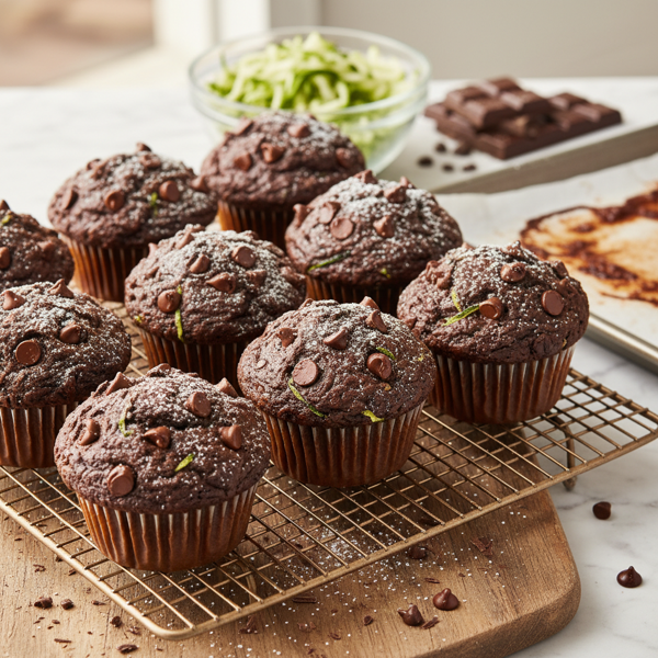 Double Chocolate Zucchini Muffins recipe