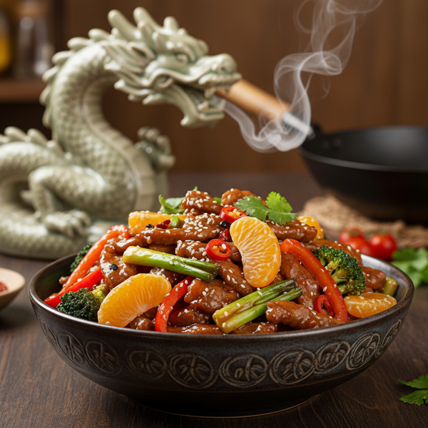 Dragon's Blessing Tangerine Beef Stir-Fry recipe