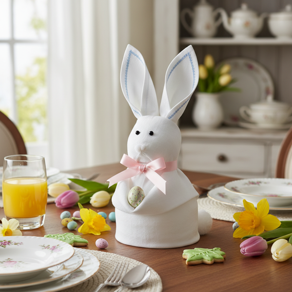 Easter Bunny Napkin Fold recipe