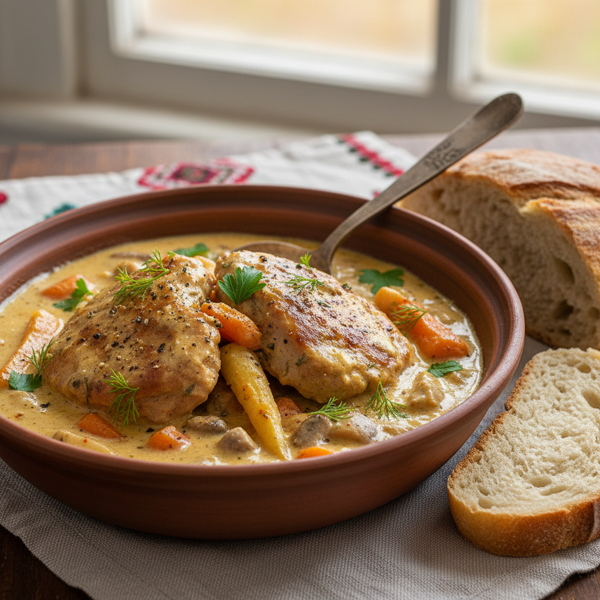 Eastern European Creamed Pheasant and Chicken recipe
