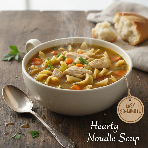 Easy 30-Minute Hearty Chicken Noodle Soup recipe