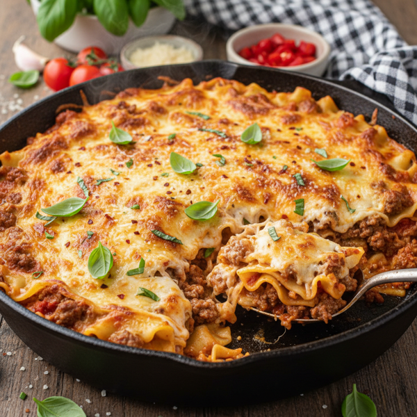 Easy Cheesy Skillet Lasagna recipe