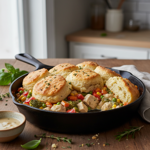 Easy Chicken Veggie Biscuit Bake recipe