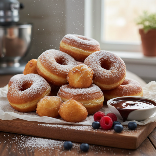 Easy Homemade Doughnuts and Doughnut Holes recipe