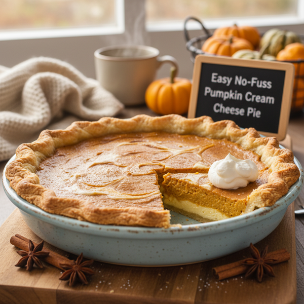 Easy No-Fuss Pumpkin Cream Cheese Pie recipe
