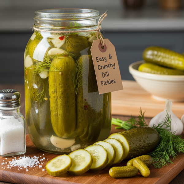 Easy & Crunchy Dill Pickles recipe