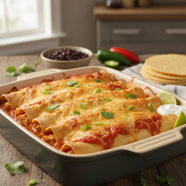 Effortless Reduced-Fat Chicken Enchiladas recipe