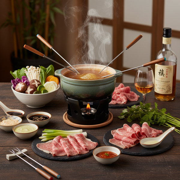 Elegant Asian-Inspired Beef Fondue with Sherry Infusion recipe